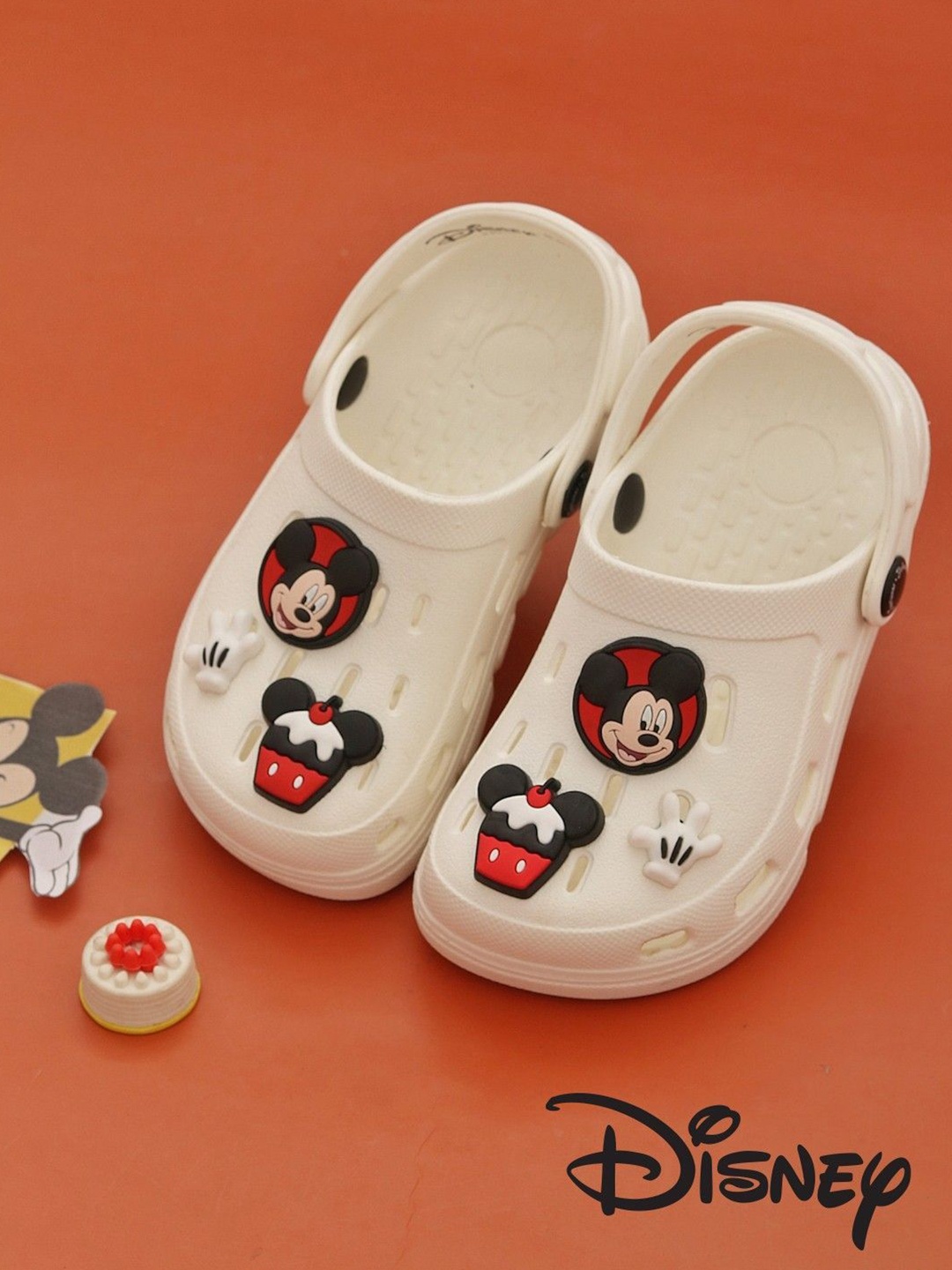 

Yellow Bee Boys Printed Clogs, White