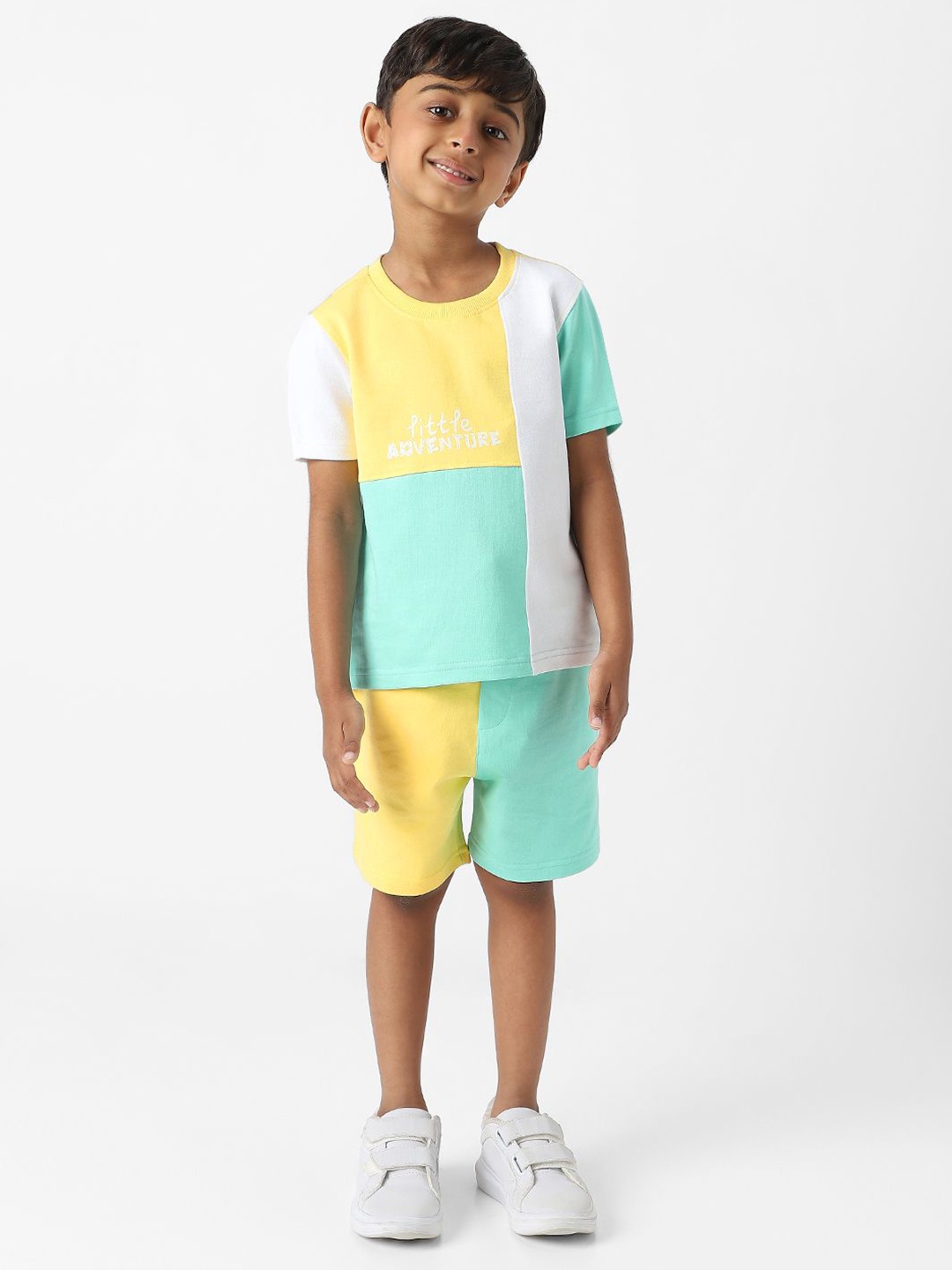 

Nauti Nati Boys Colourblocked T-shirt with Shorts, Yellow