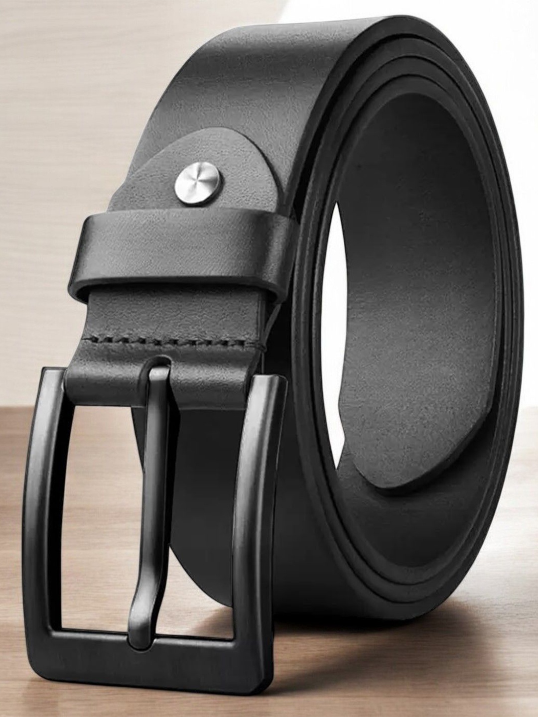 

LOOPA Men Leather Formal Belt, Black