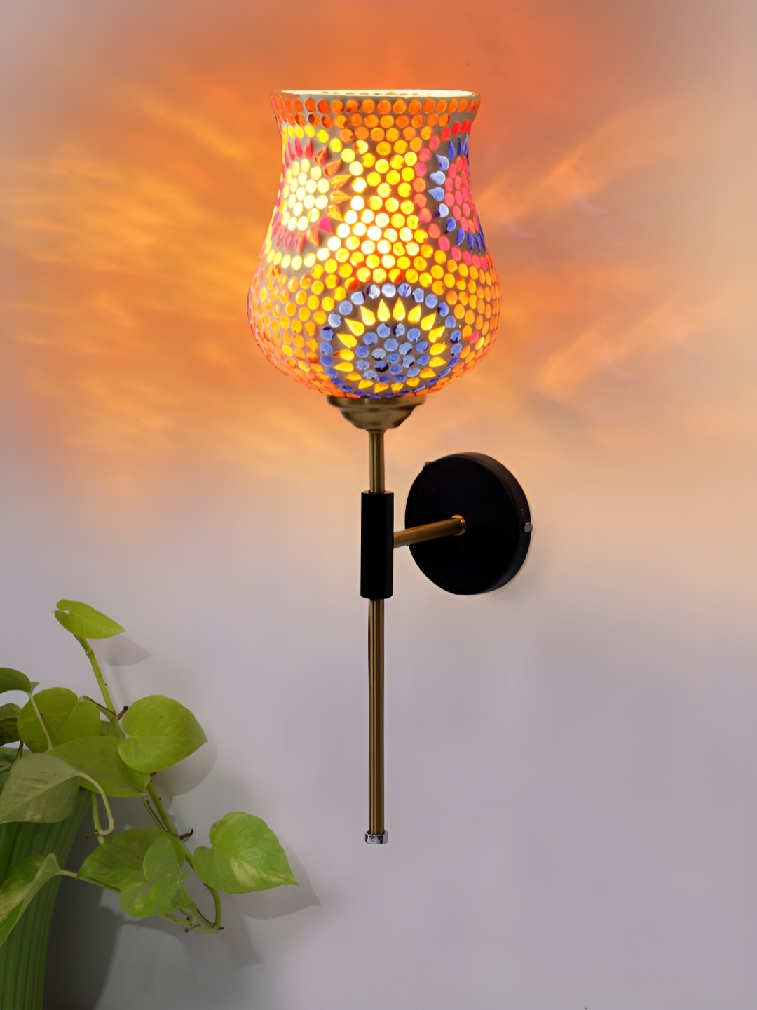 

Devansh White & Blue Metal Traditional Wall Lamp