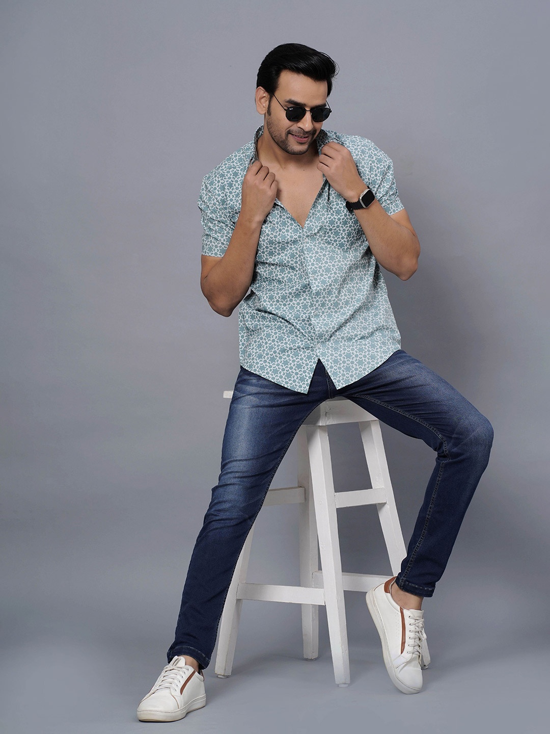 

Moda Rapido Men Comfort Opaque Printed Casual Shirt, Grey