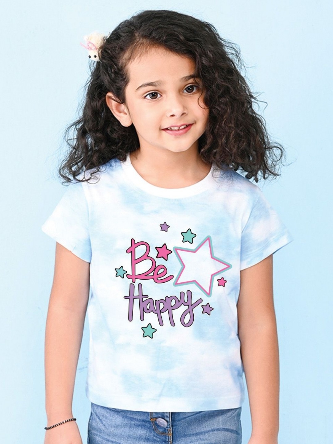 

NUSYL Girls Printed T-shirt, Blue