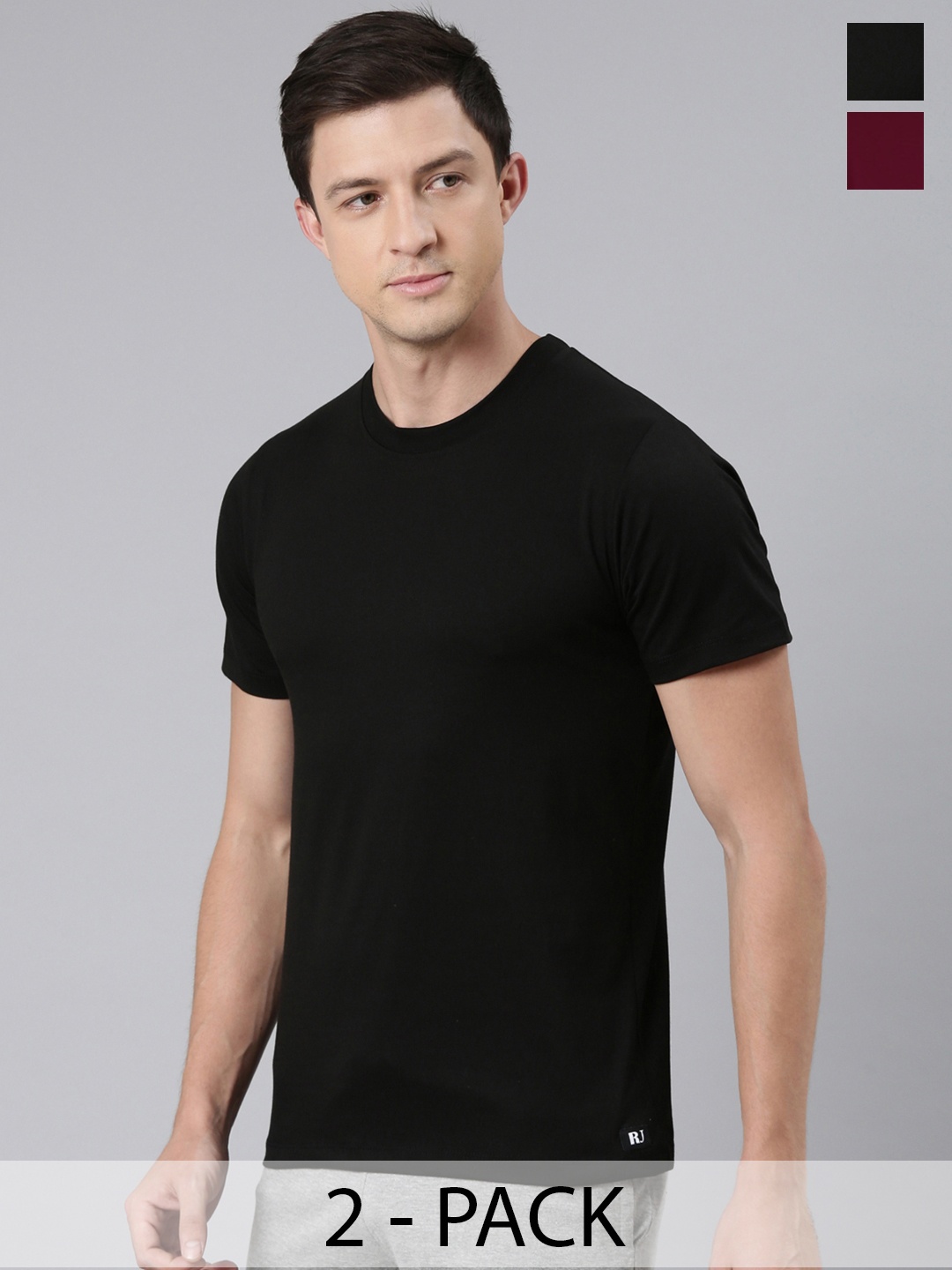

Rupa Jon Men 2 Moisture Wicking Pockets T-shirt, Black