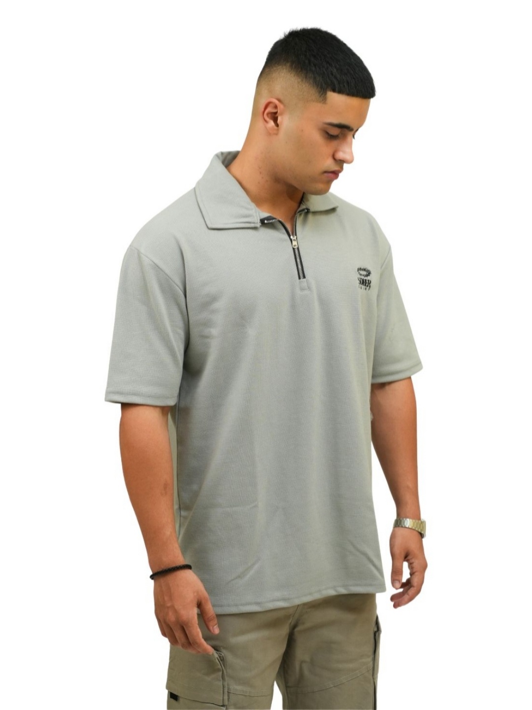 

SOBERSAINT Men Polo Collar T-shirt, Grey