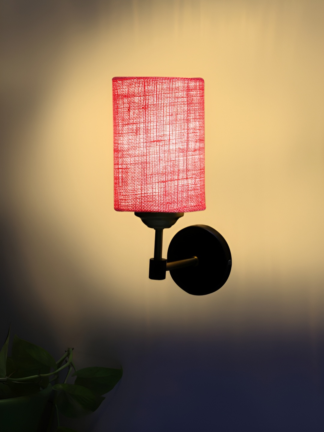 

Devansh Pink & Gold-Toned Metal Traditional Cylinder Shaped Wall Lamp