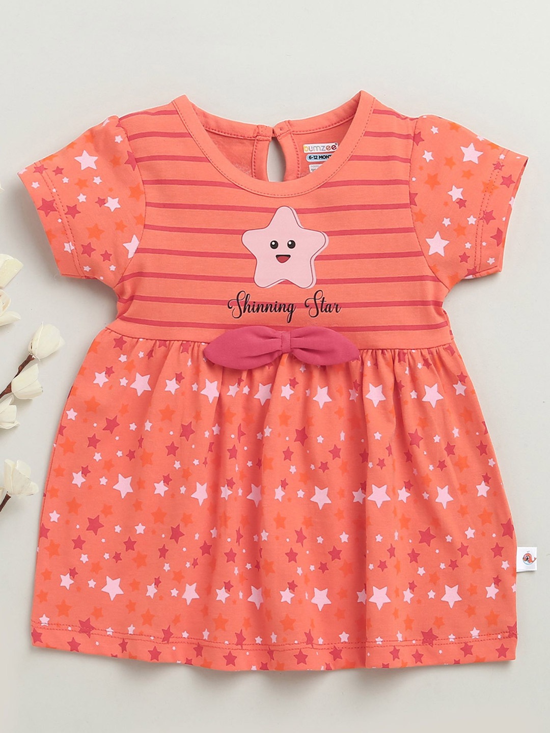 

BUMZEE Print A-Line Dress, Coral