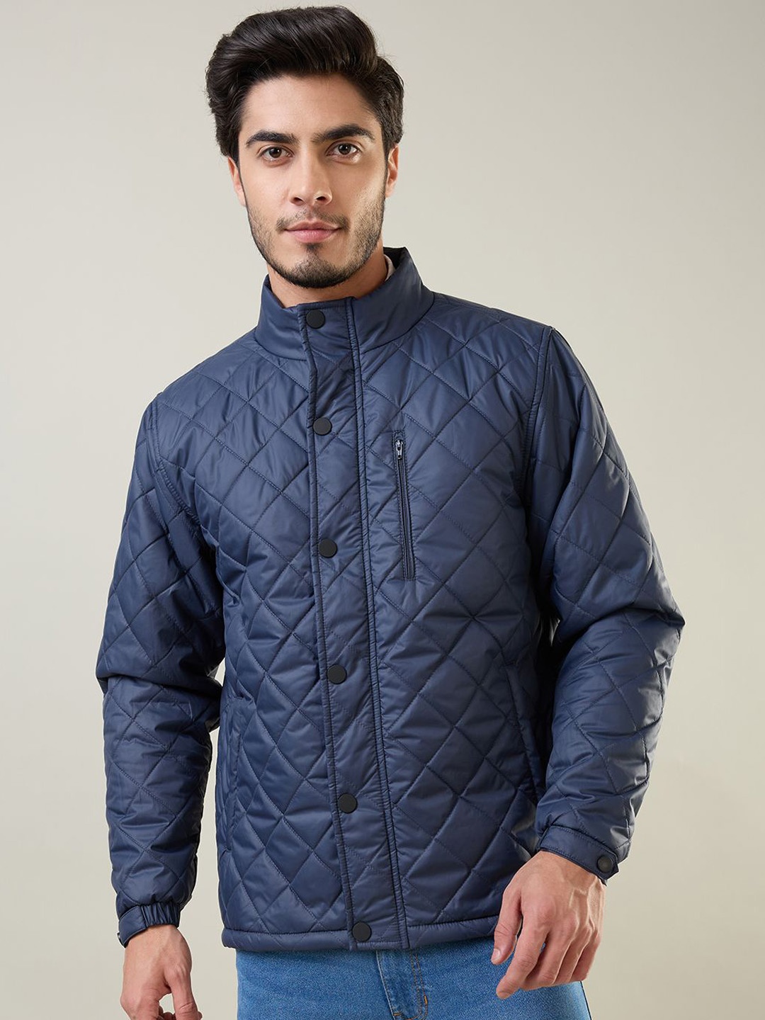 

TIM PARIS Men Quilted Jacket, Blue