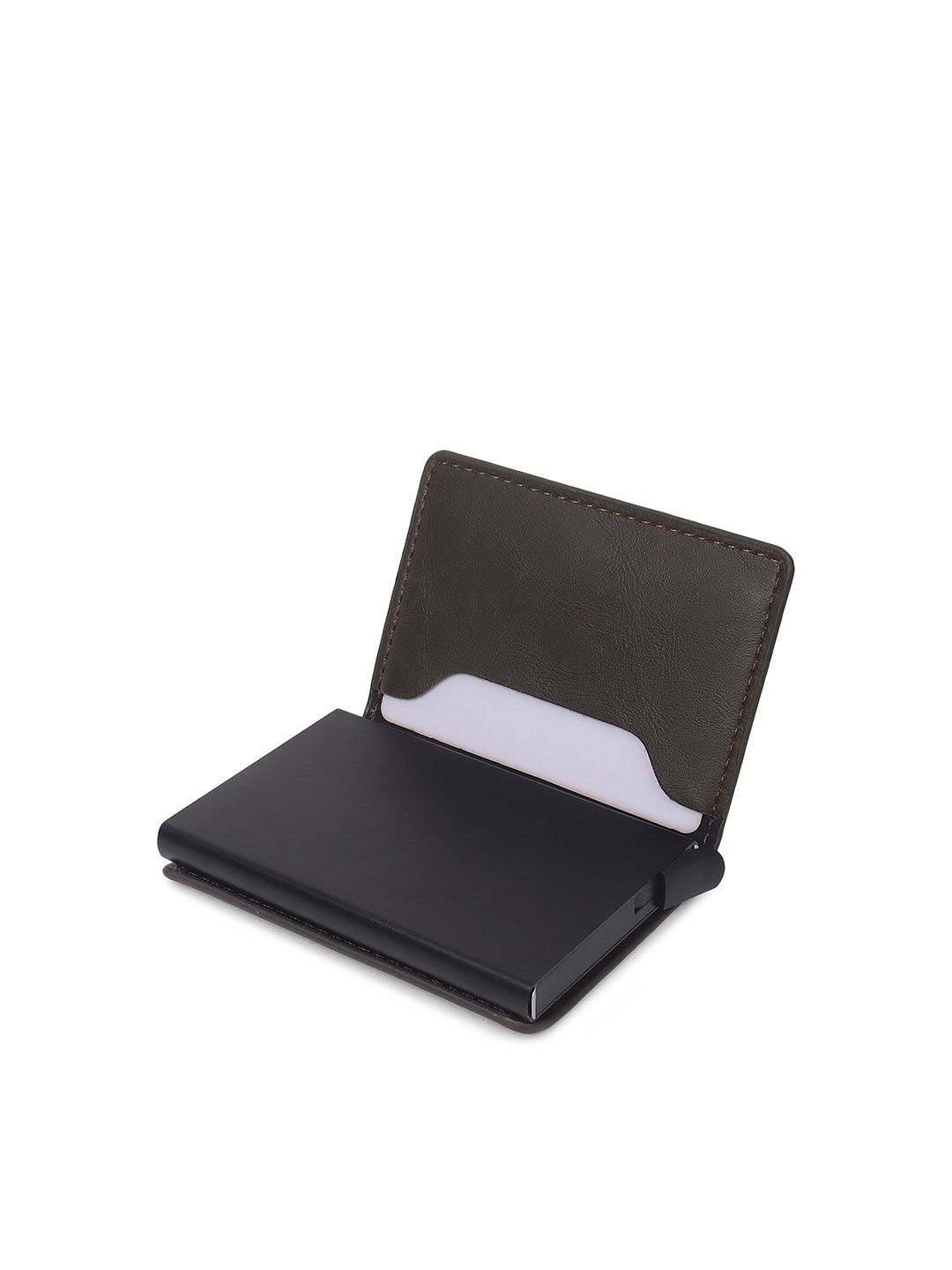 

JND Men Textured Leather Card Holder, Green