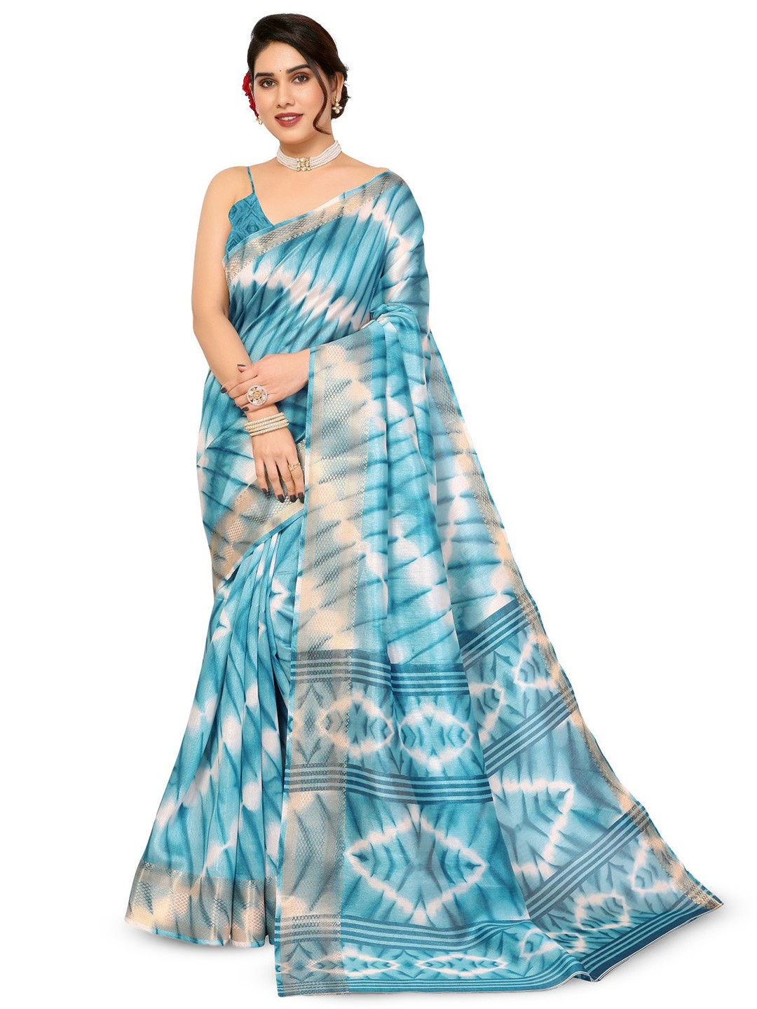 

Moda Rapido Tie and Dye Saree, Blue