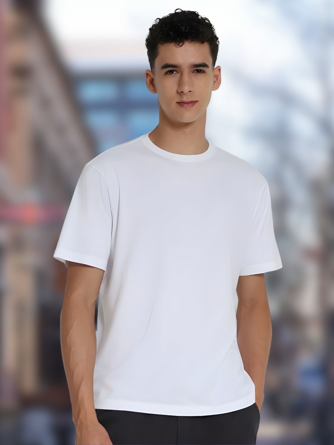 

THE BEETEL HOUSE Men Drop-Shoulder Sleeves T-shirt, White