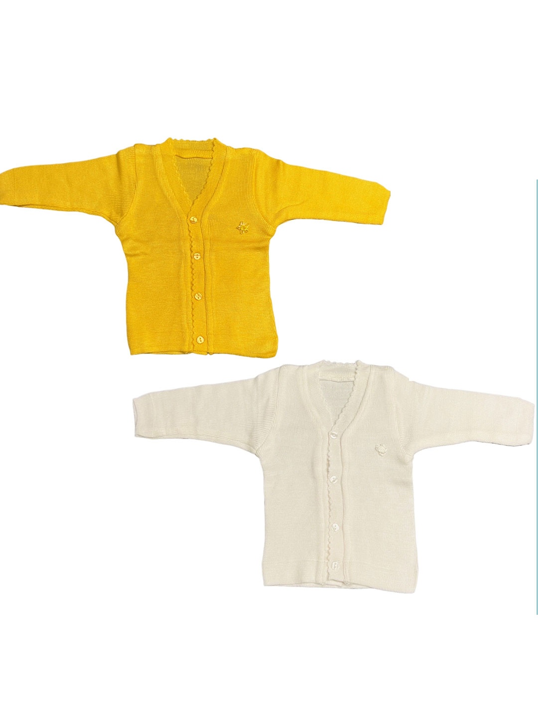 

Fareto Kids Unisex Pack Of 2 V-Neck Cotton Cardigan, Yellow