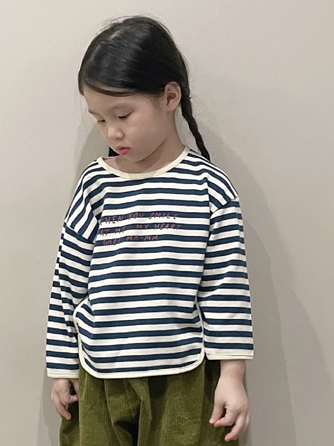 

LULU & SKY Girls Striped High Neck T-shirt, Blue