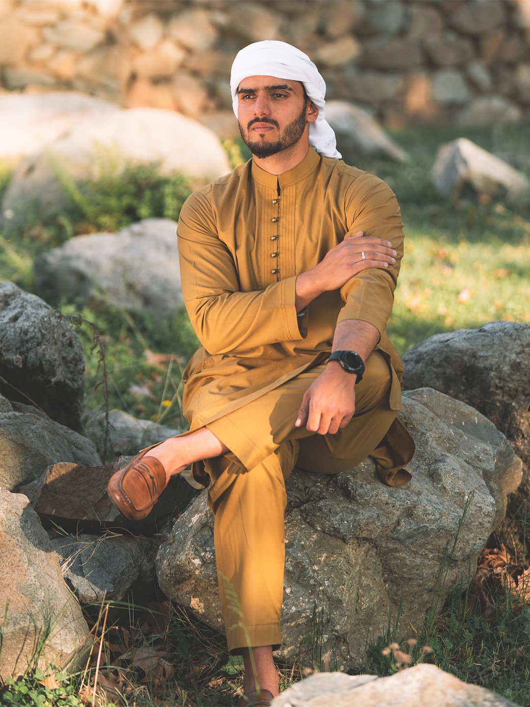 

Baraqah Men Regular Kurta with Trousers, Mustard