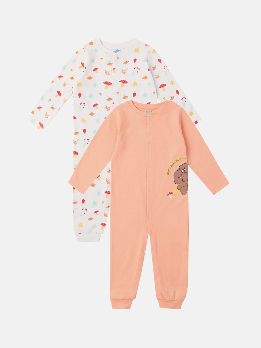 

Nauti Nati Girls Pack of 2 Printed Sleepsuit, White