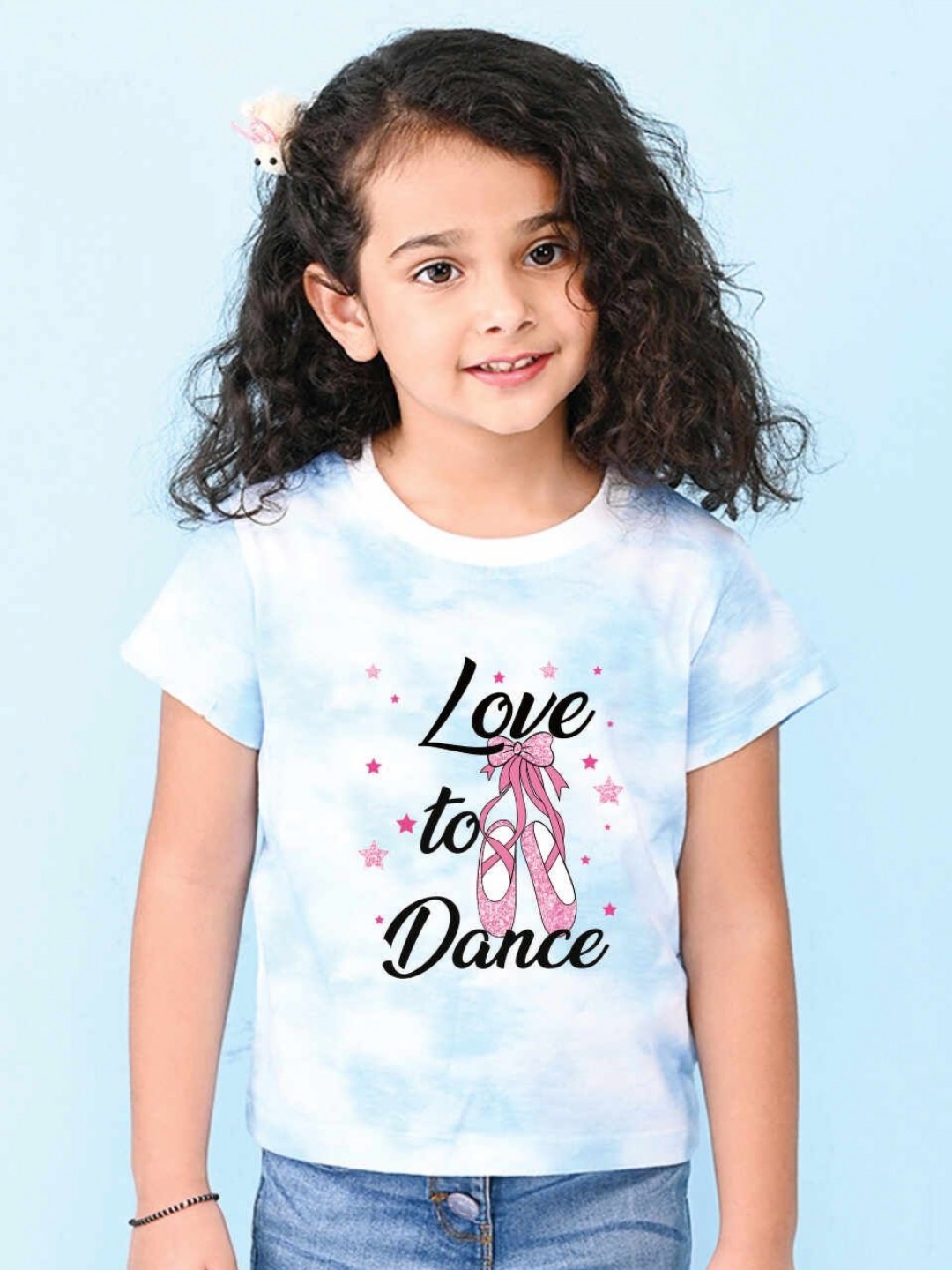 

NUSYL Girls Printed T-shirt, Blue