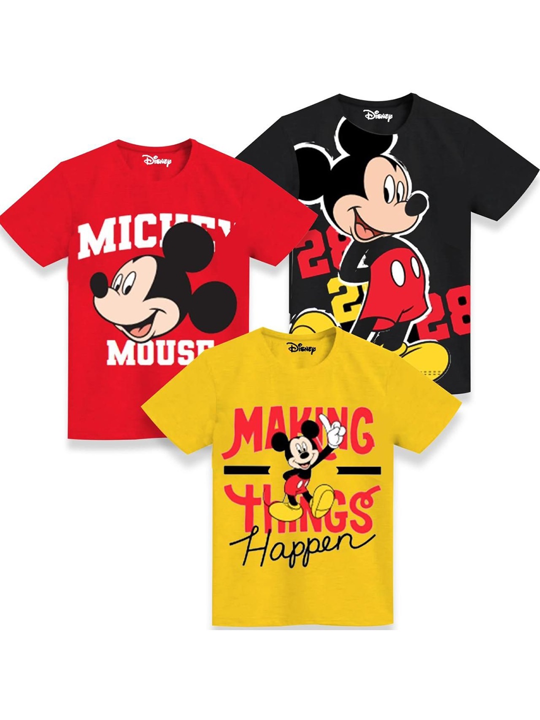 

Disney By Miss and Chief Boys 3 Mickey Mouse Printed T-shirt, Multi