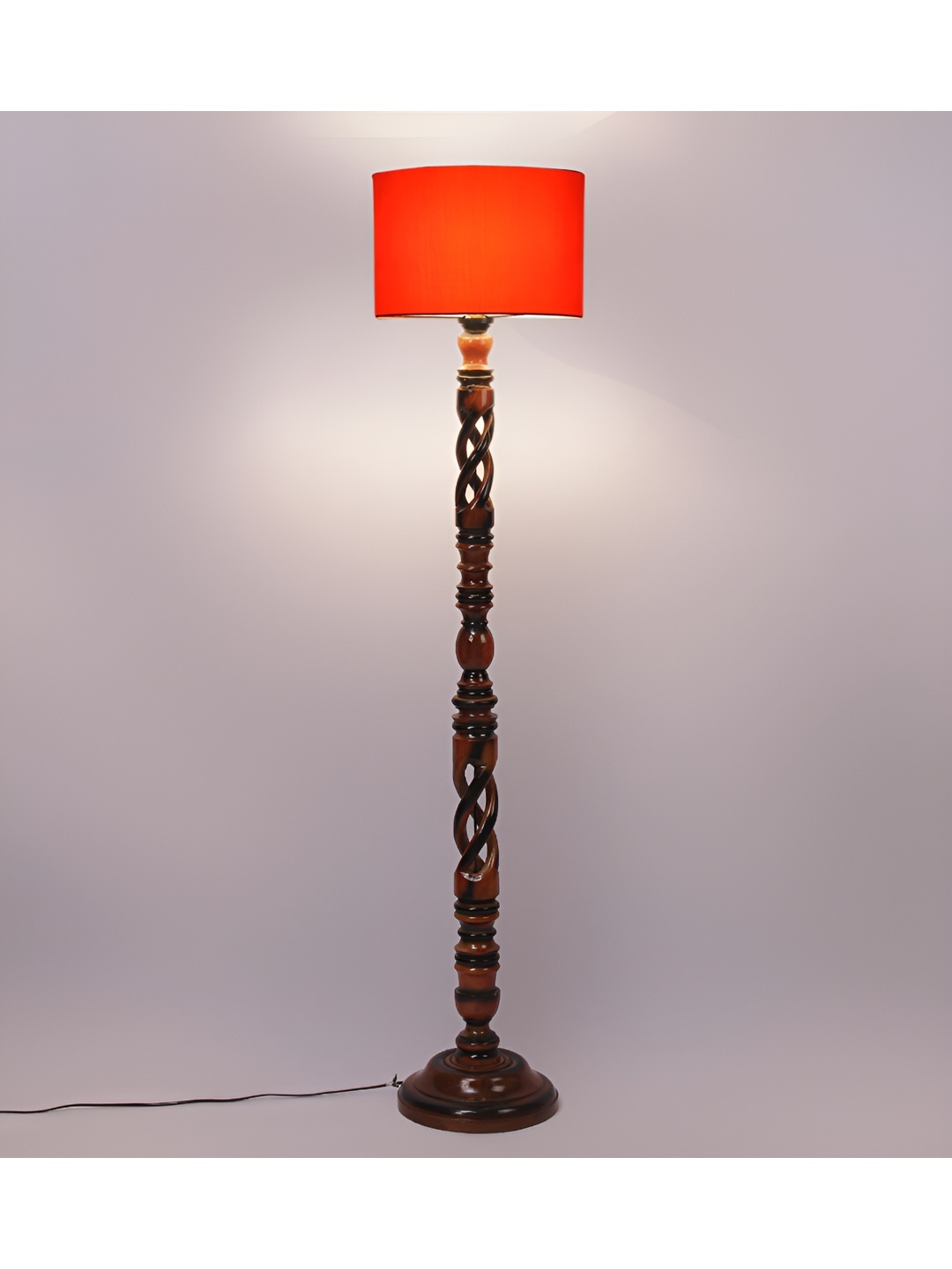 

Devansh Brown & Orange Wooden Floor Lamp