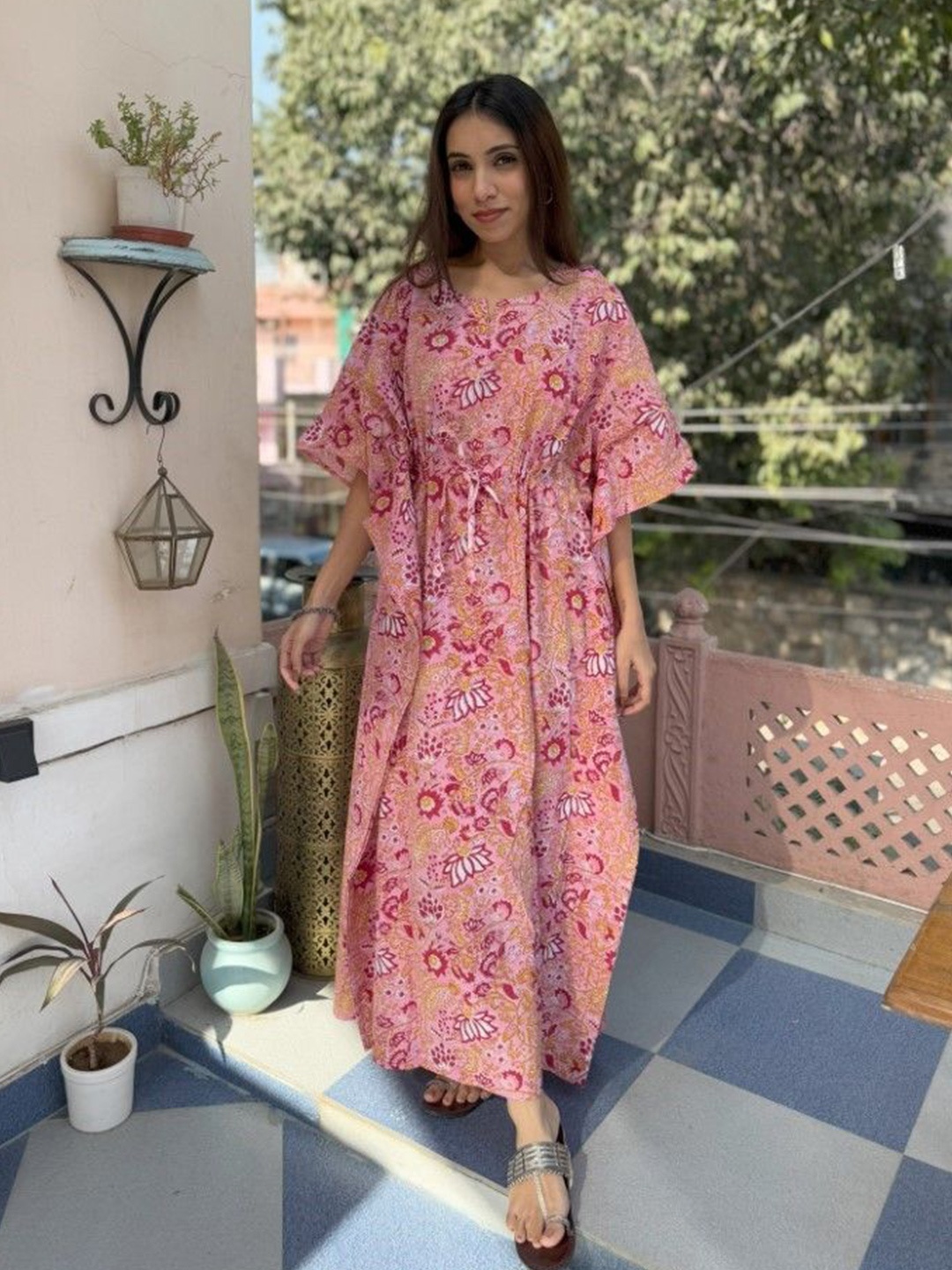 

GOODHAND Floral Print Maxi Dress, Pink