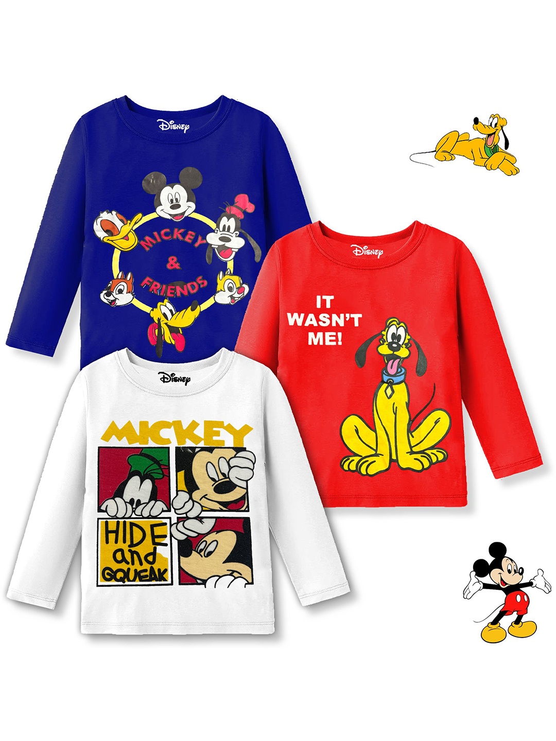 

Disney By Miss and Chief Boys Typography 3 Mickey Mouse Printed T-shirt, Multi