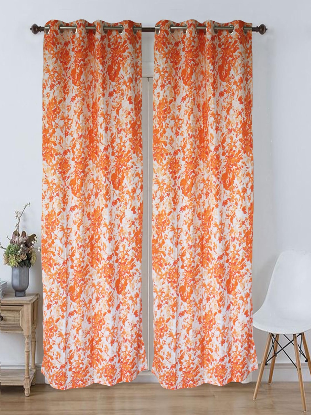 

Dekor World Multicoloured Set of 2 Floral Window Curtain, Multi