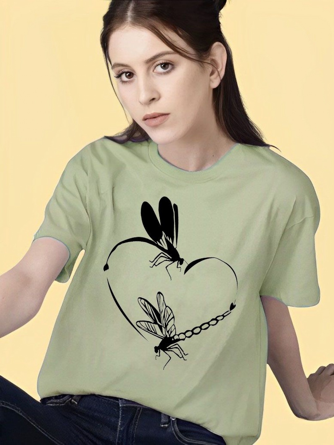 

Parona Women Printed T-shirt, Green