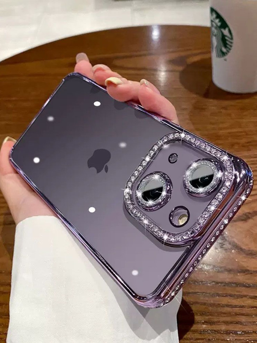 

Luxury Kase Quirky Printed iPhone 14 Plus Back Case Mobile Accessories, Purple