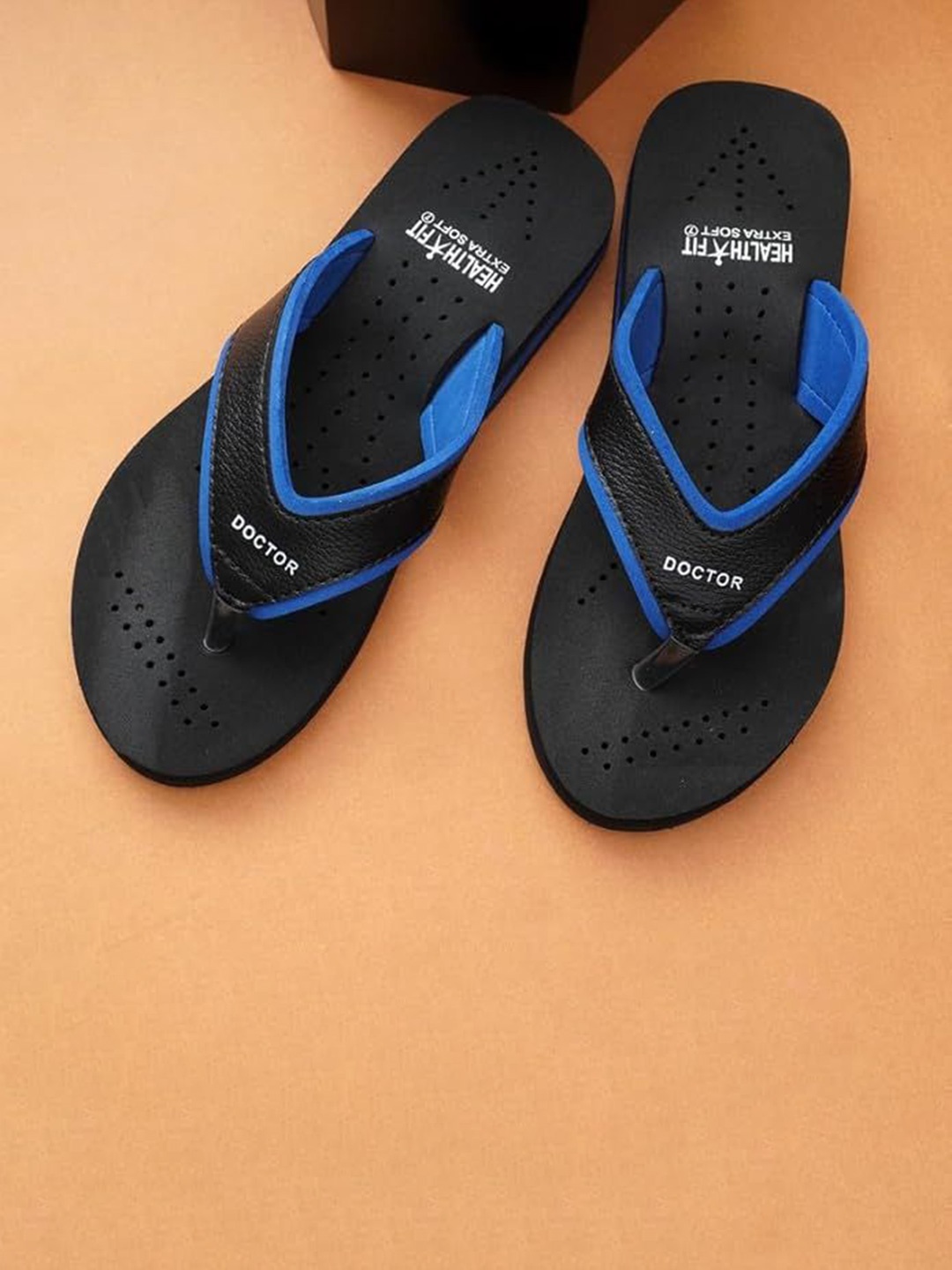 

HEALTH FIT Women Thong Flip-Flops, Black
