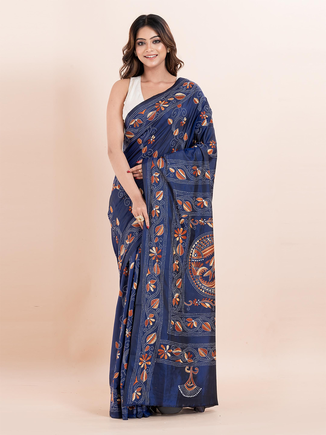 

PUKU Ethnic Motifs Printed Saree, Blue