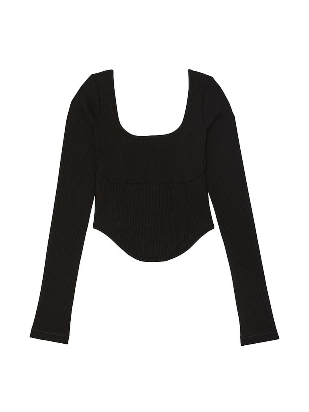 

Victoria's Secret Women Scoop Neck Cotton Corset Top, Black