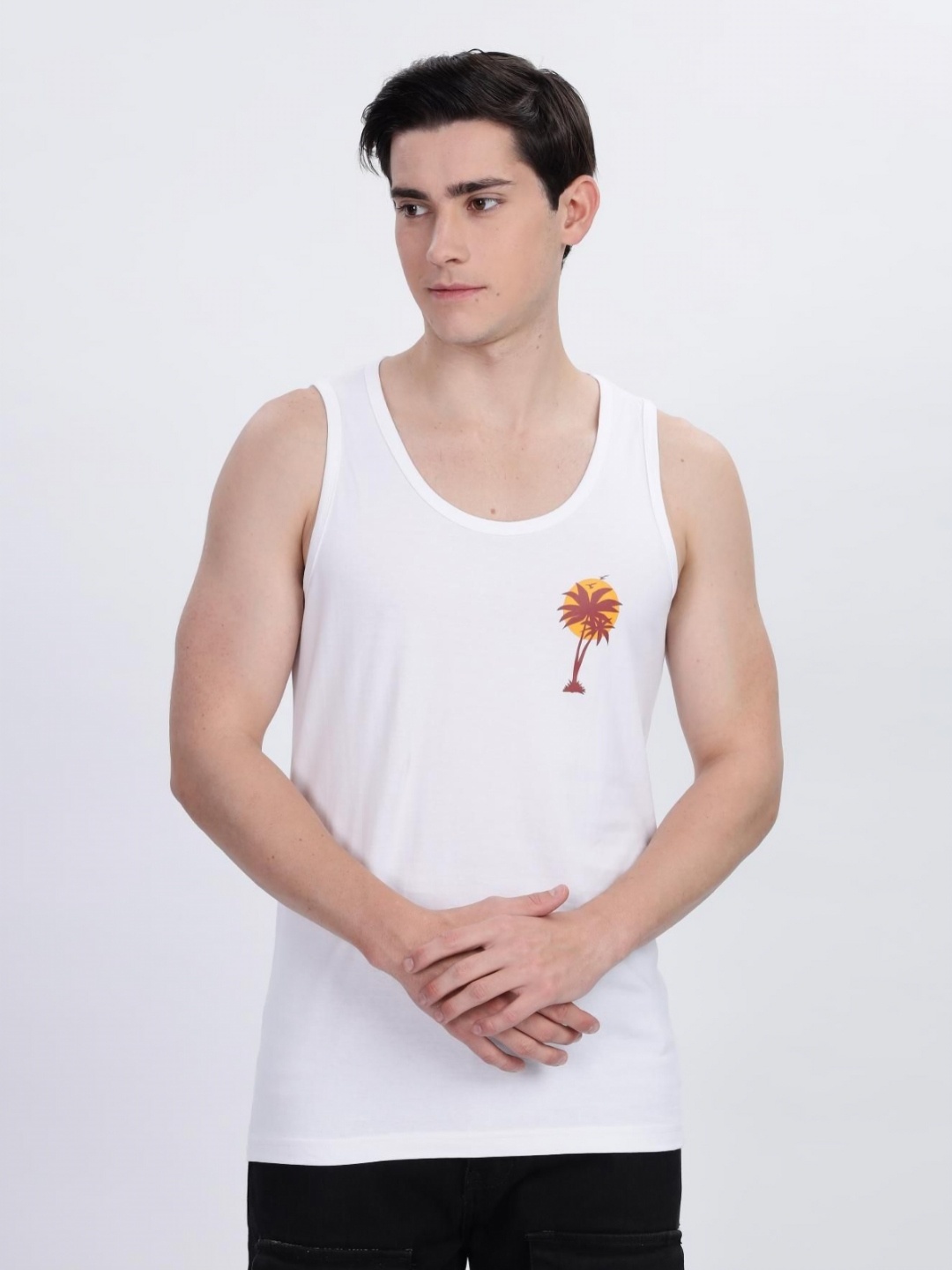 

COLOR HUNT Men Printed Pure Cotton T-shirt, White