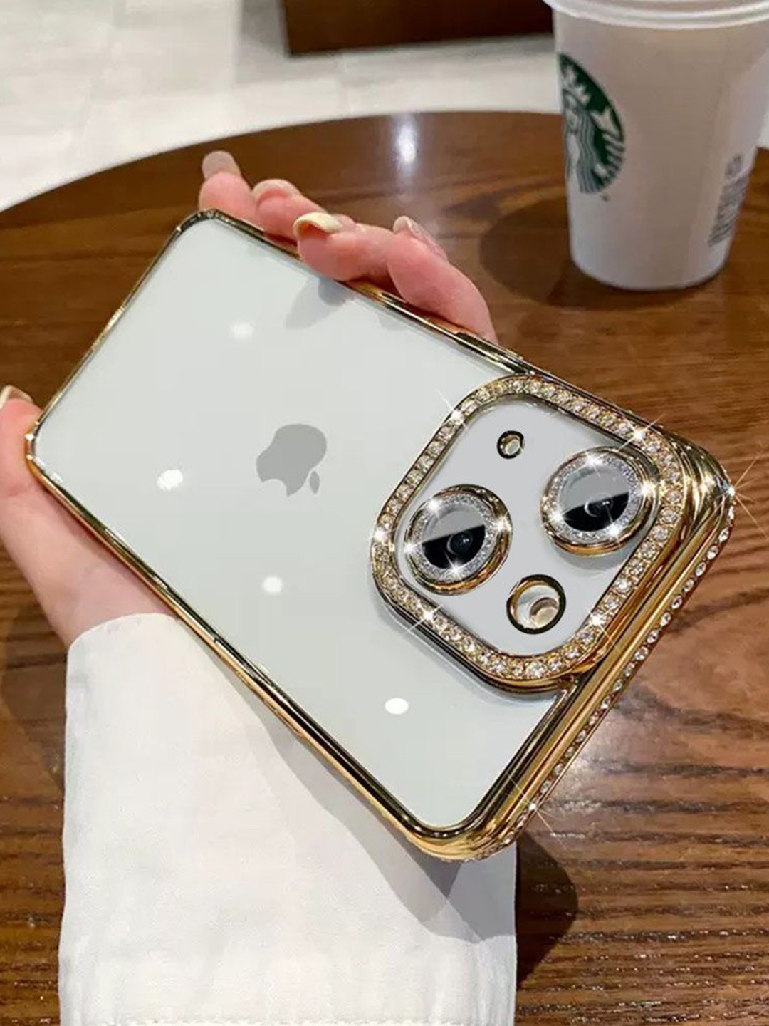 

Luxury Kase Quirky Printed iPhone 15 Back Case Mobile Accessories, Gold