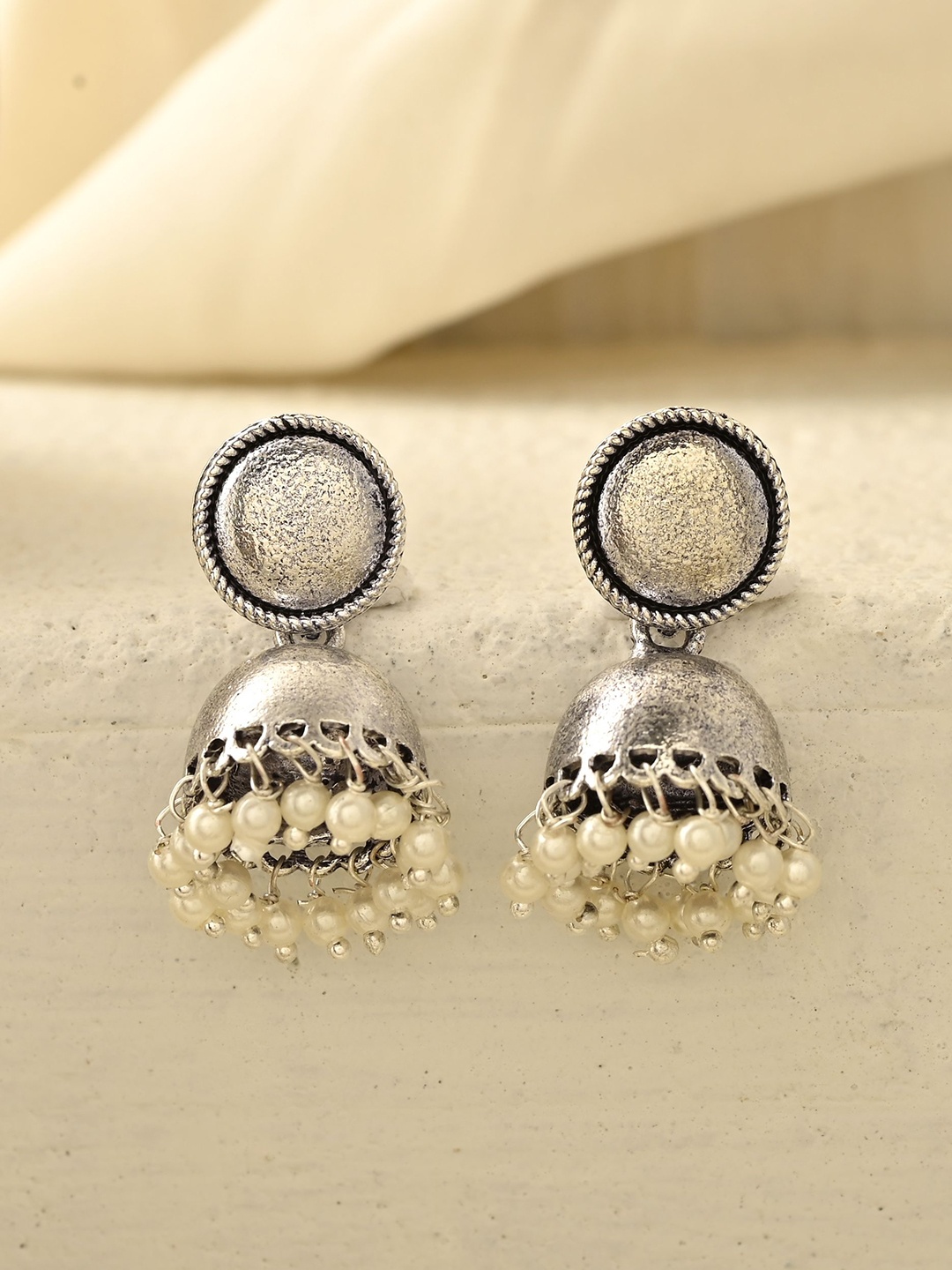 

DASTOOR Contemporary Jhumkas Earrings, Gold