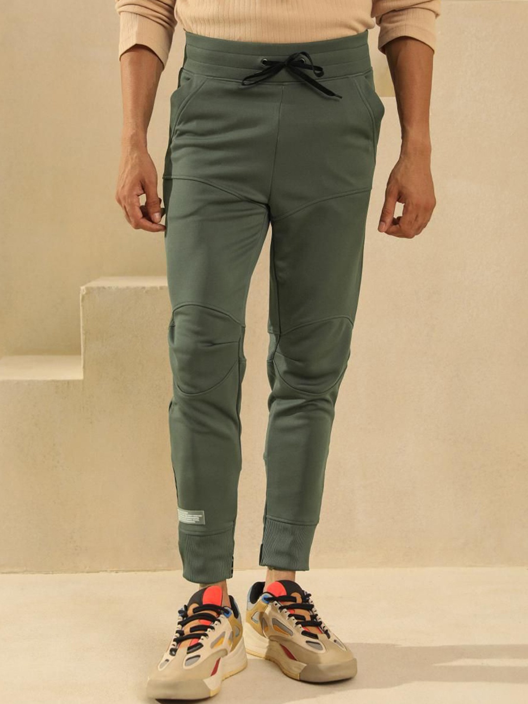 

PRIMAL GRAY Men Easy Wash Joggers Trousers, Green