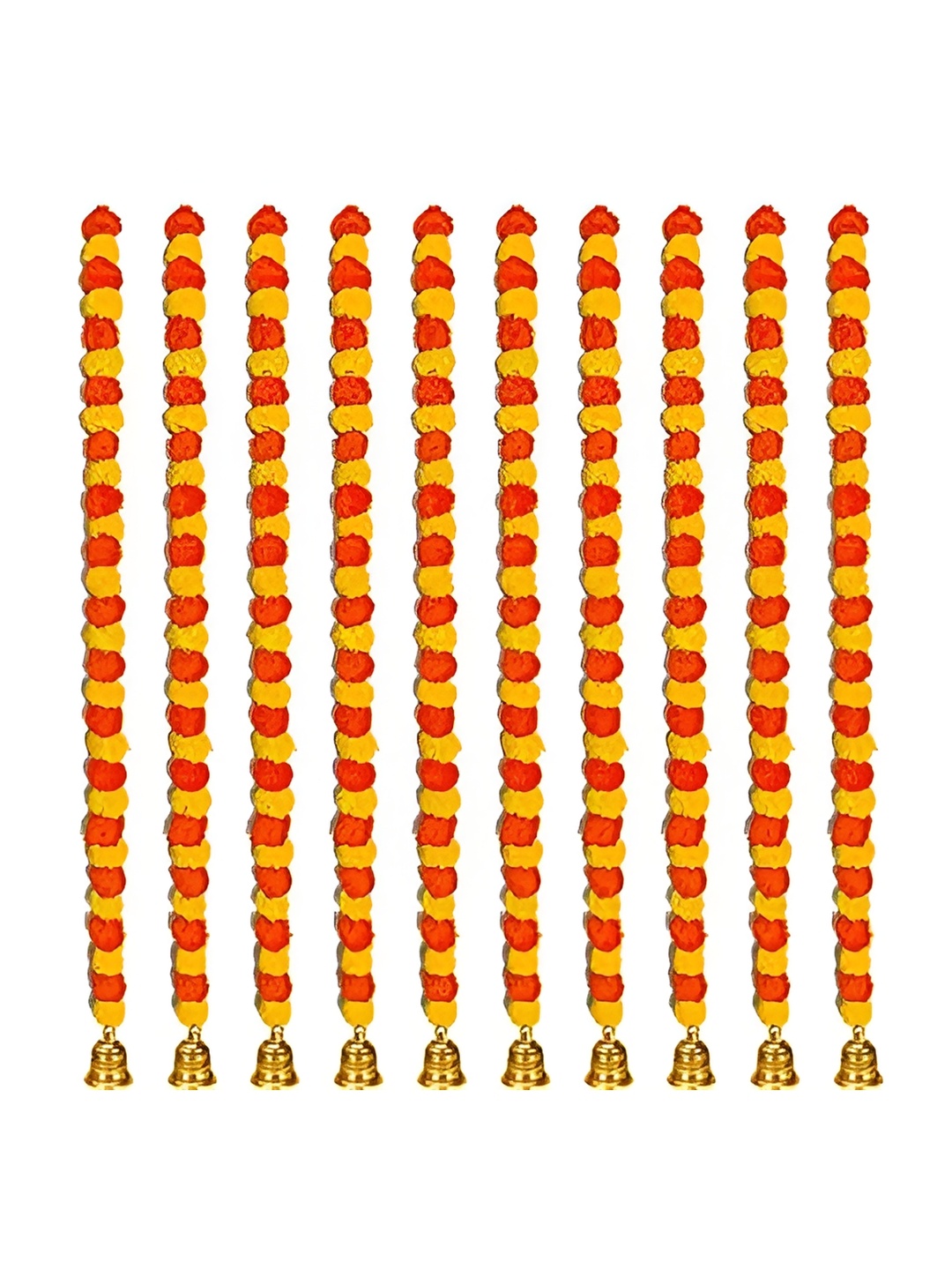 

RR Crafts Orange -Colored & Yellow Marigold Flowers Festive Decor