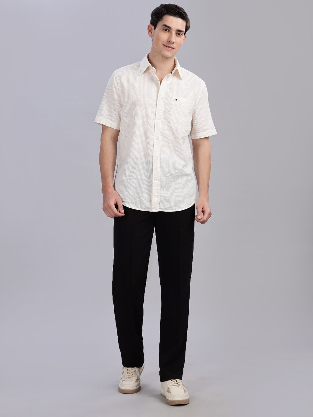 

Tommy Hilfiger Men Opaque Striped Casual Shirt, Yellow