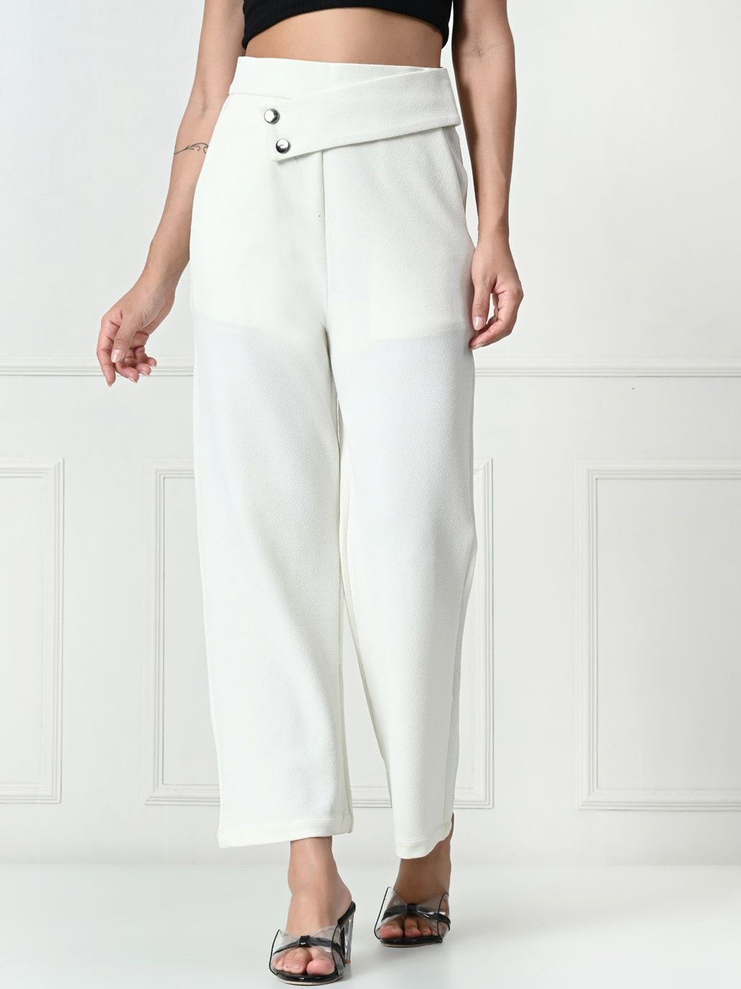 

Brainbees Women Relaxed Regular Trousers, White