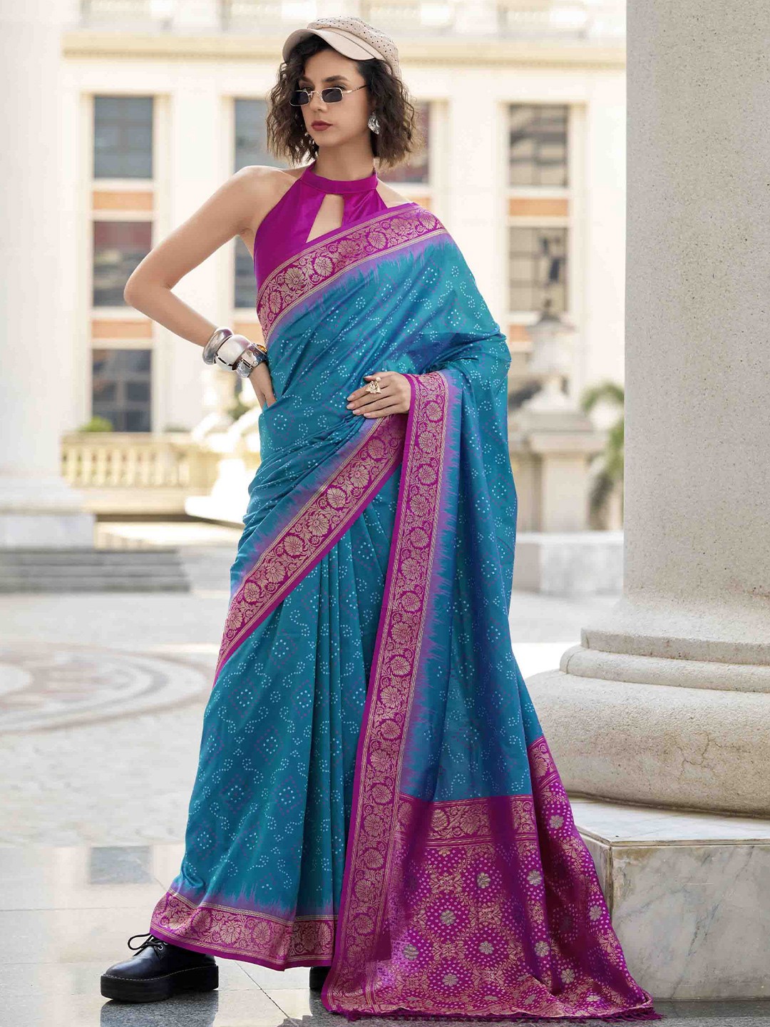 

Mitera Woven Design Zari Banarasi Saree, Blue