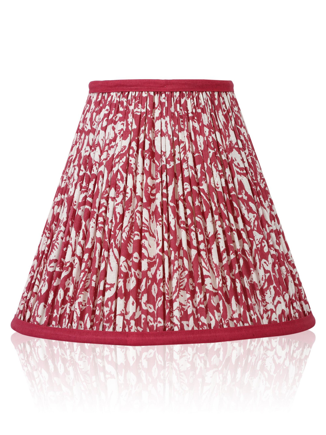 

Lampenschirm India Red Printed Cotton Traditional Frusturical Shaped Table Lamp Shade