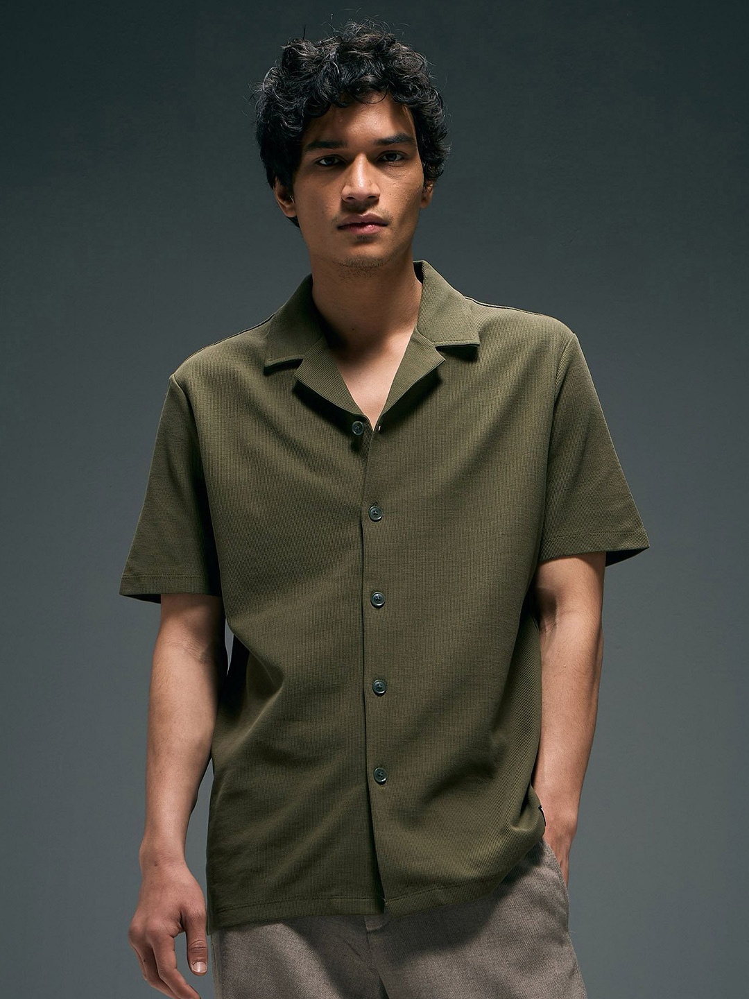 

Flying Machine Men Classic Opaque Printed Casual Shirt, Green