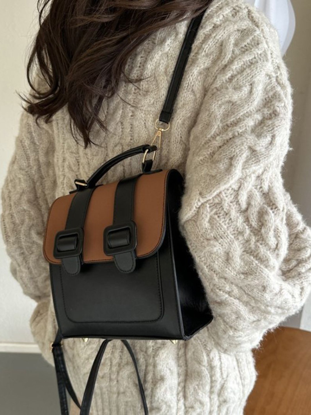 

DressBerry PU Satchel, Black