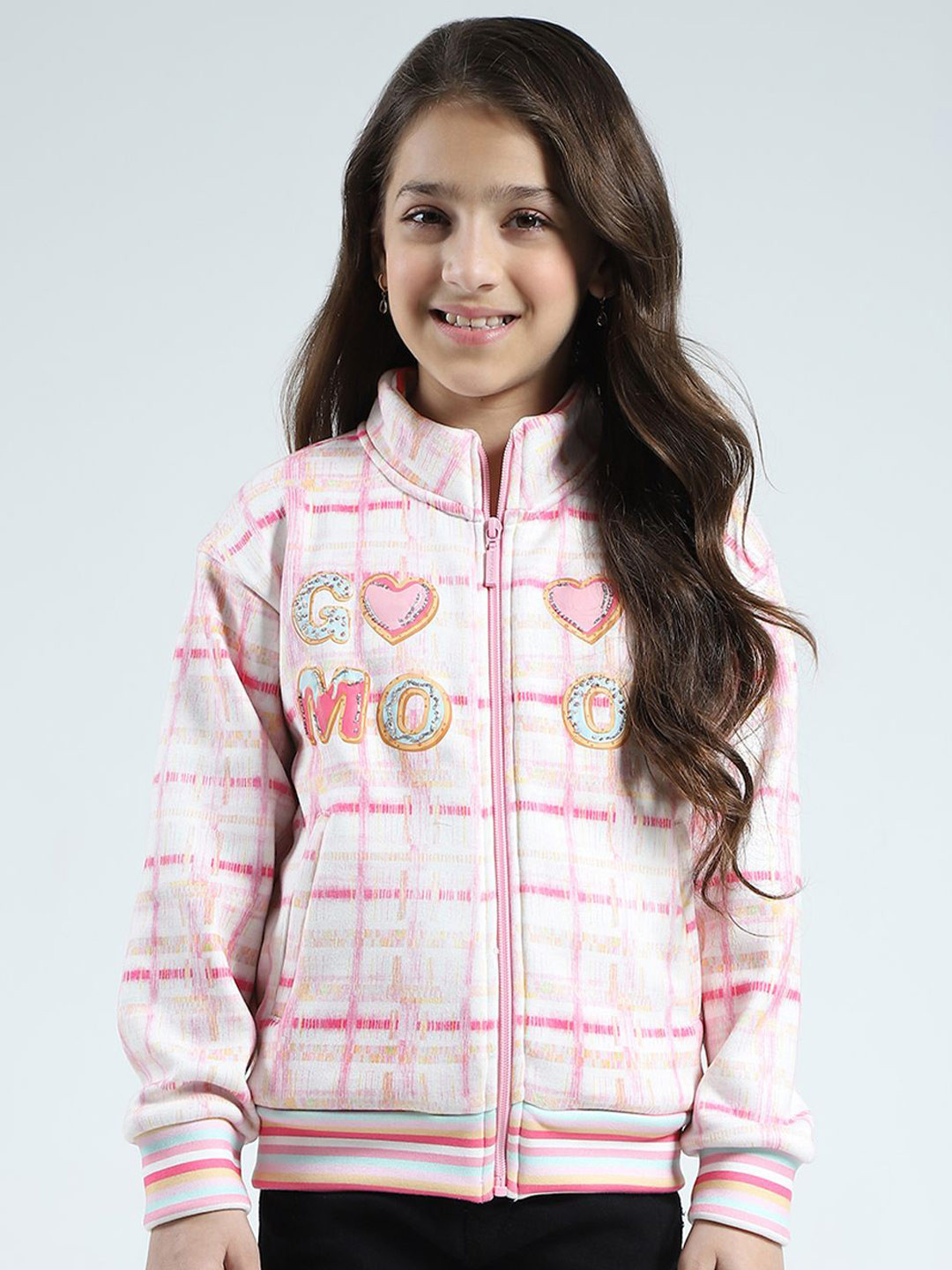 

Monte Carlo Girls Checked Sweatshirt, Pink