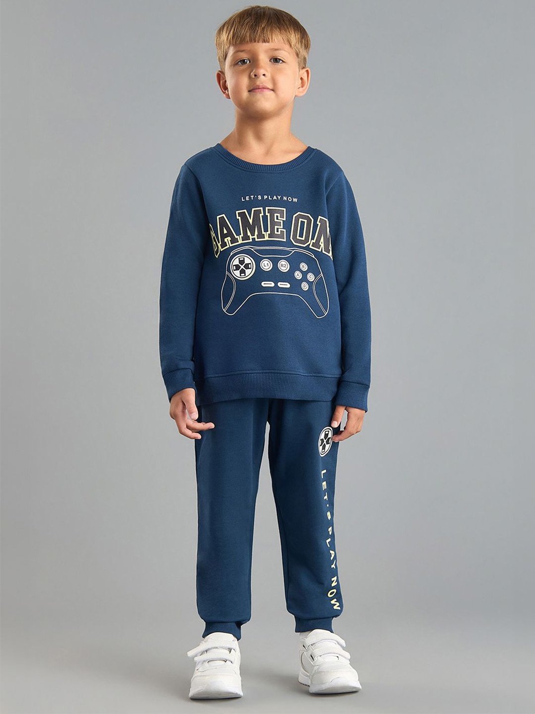 

max Boys Printed T-shirt With Joggers, Blue