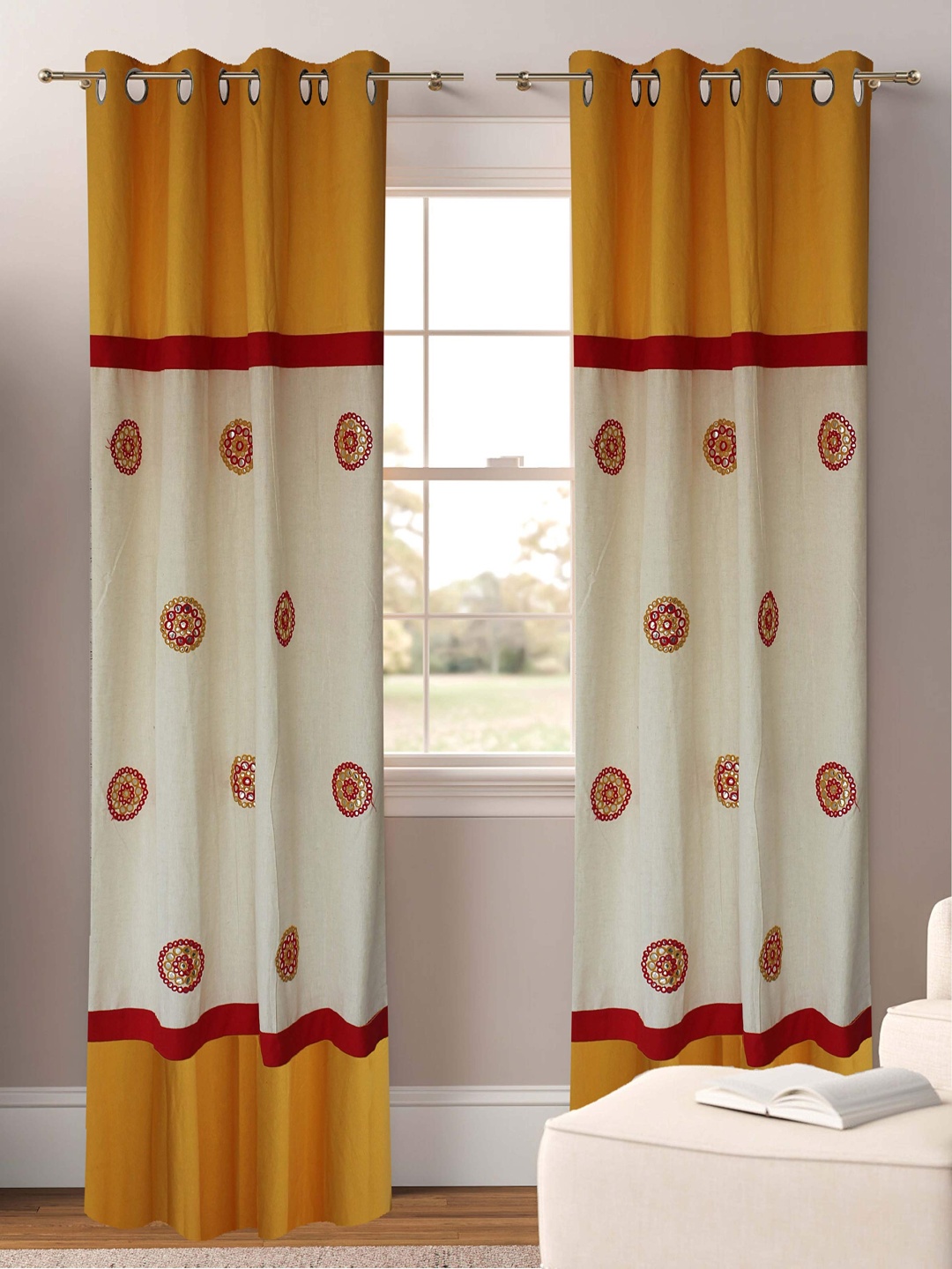 

Dekor World Multicoloured Set of 2 Long Door Curtain, Multi
