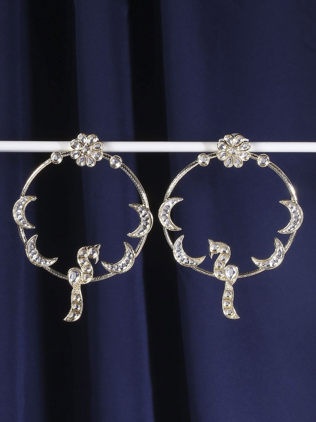 

Anouk Kundan Studded Circular Shaped Drop Earrings, Gold