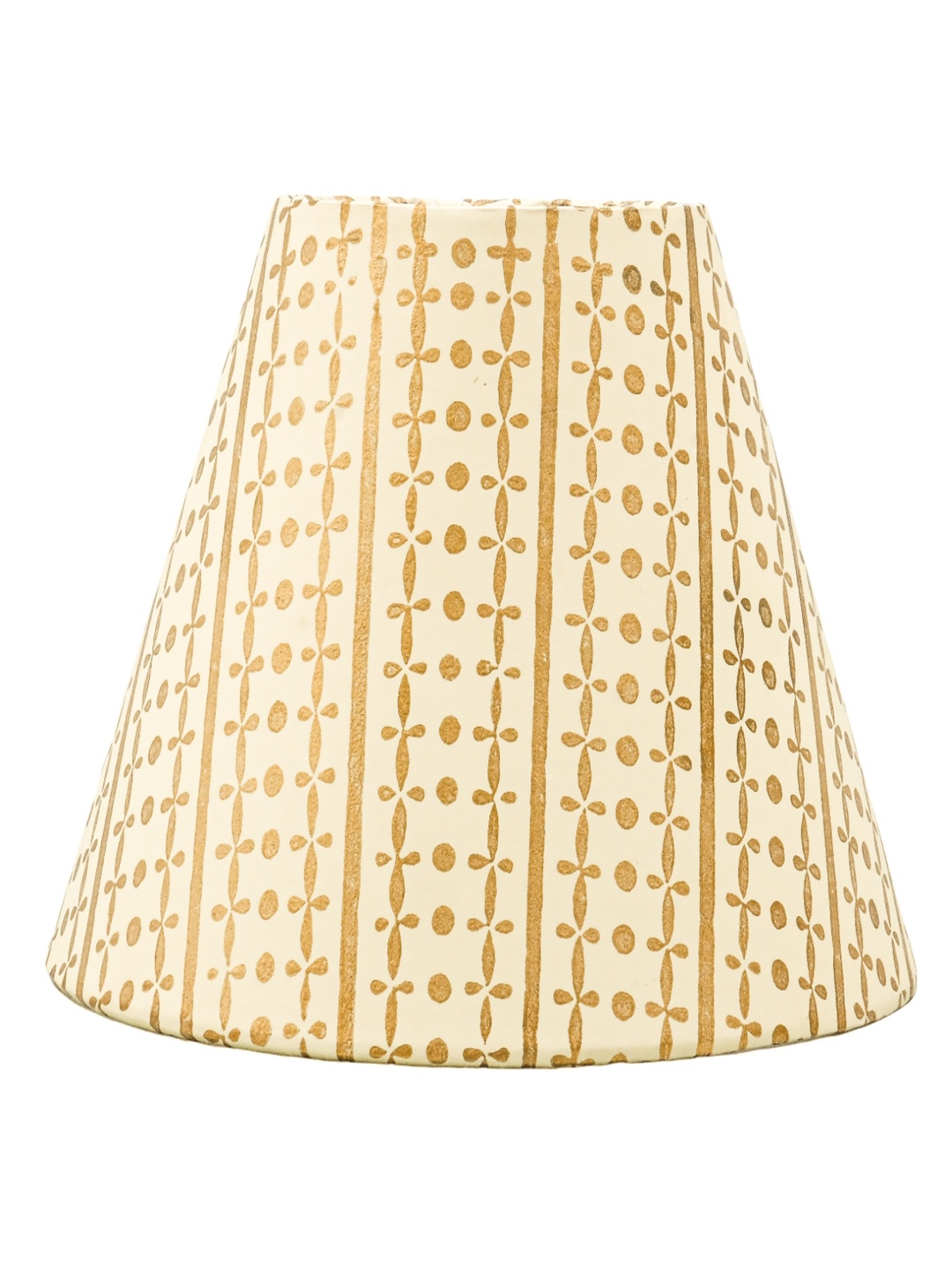 

Lampenschirm India Beige Block Printed Cotton Lampshade, Gold