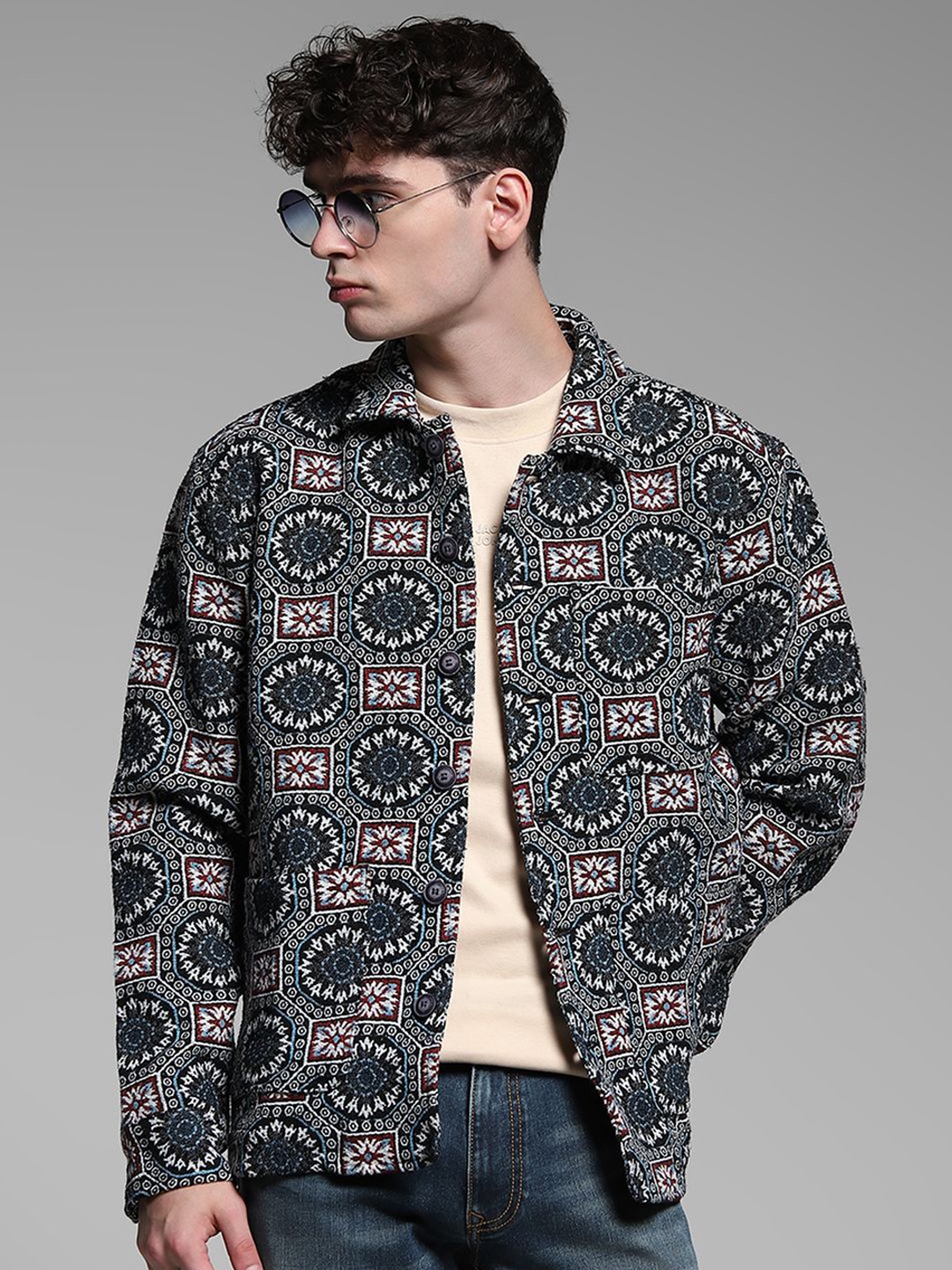 

Jack & Jones Men Opaque Printed Casual Shirt, Black