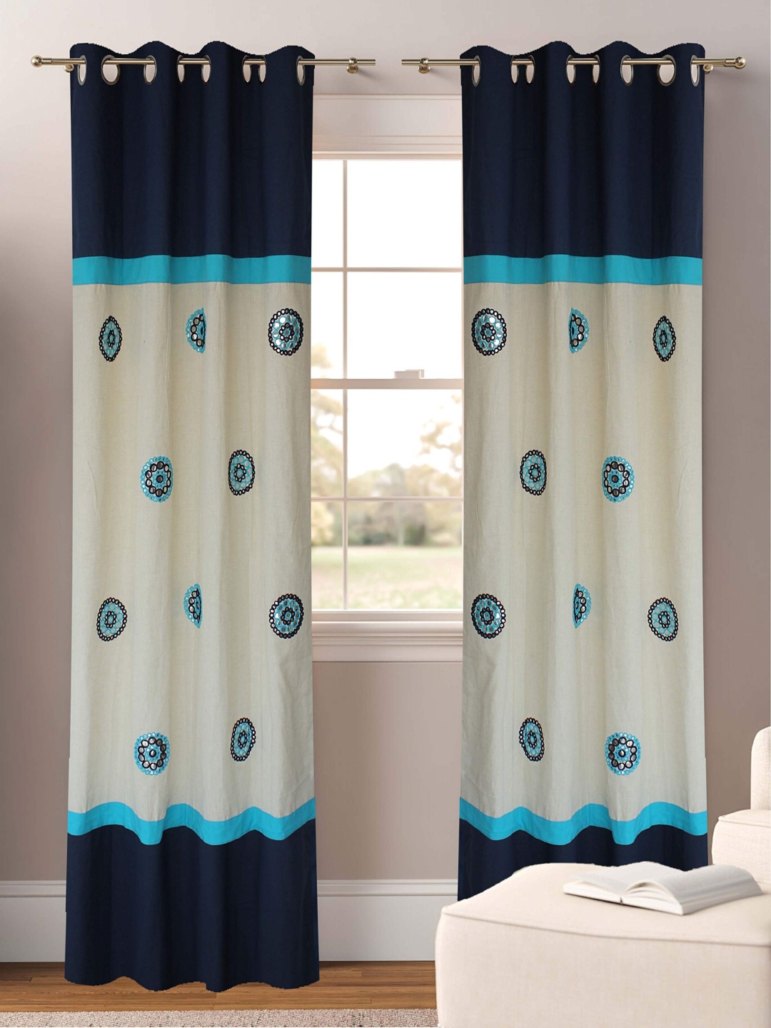 

Dekor World Multicoloured Set of 2 Long Door Curtain, Multi