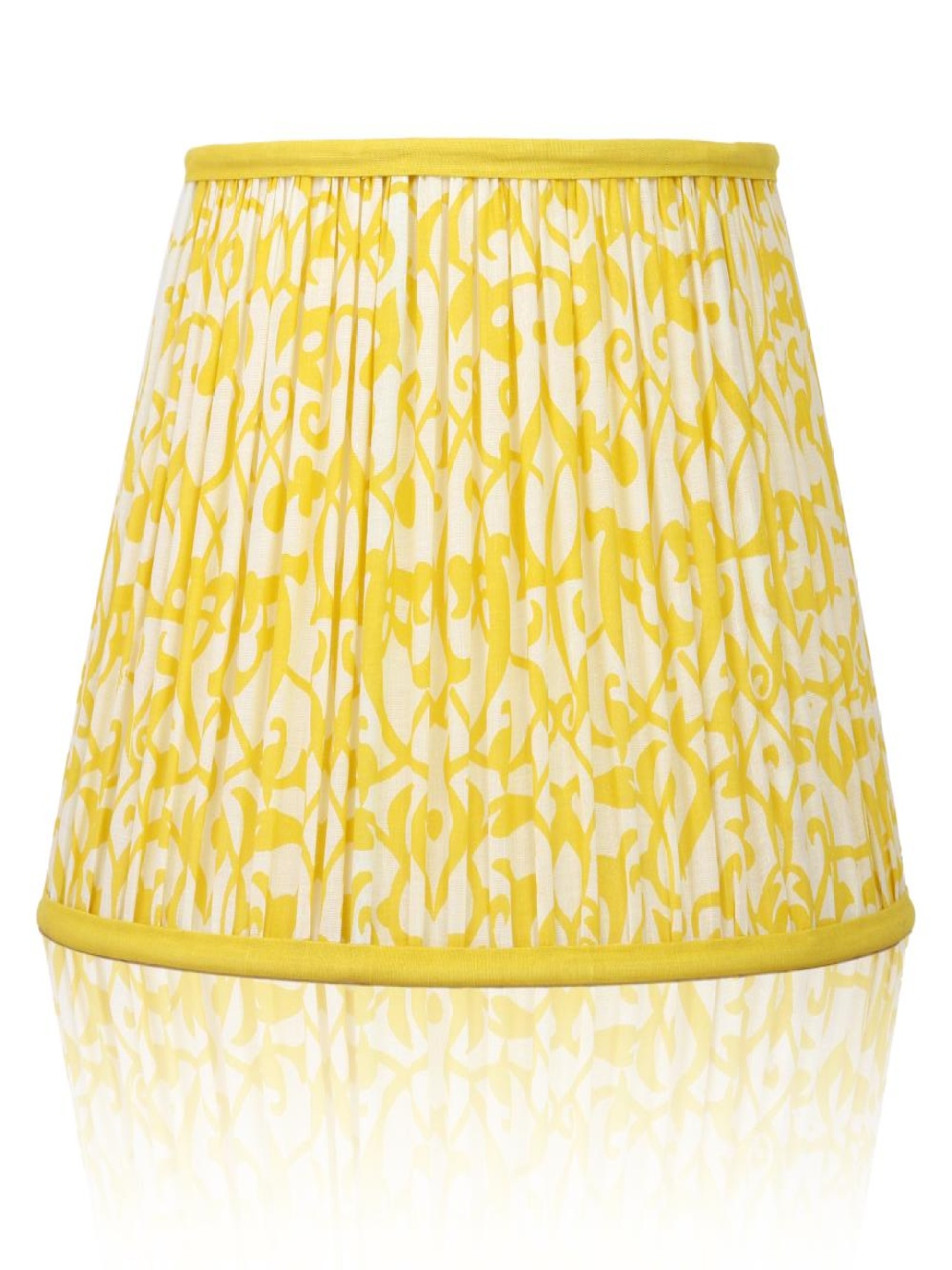 

Lampenschirm India Yellow Printed Cotton Contemporary Frusturical Shaped Table Lamp Shade