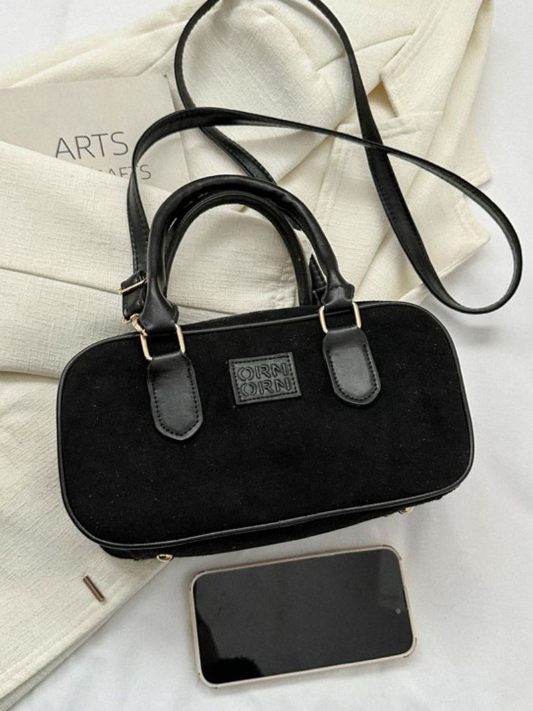 

DressBerry PU Handheld Bag, Black