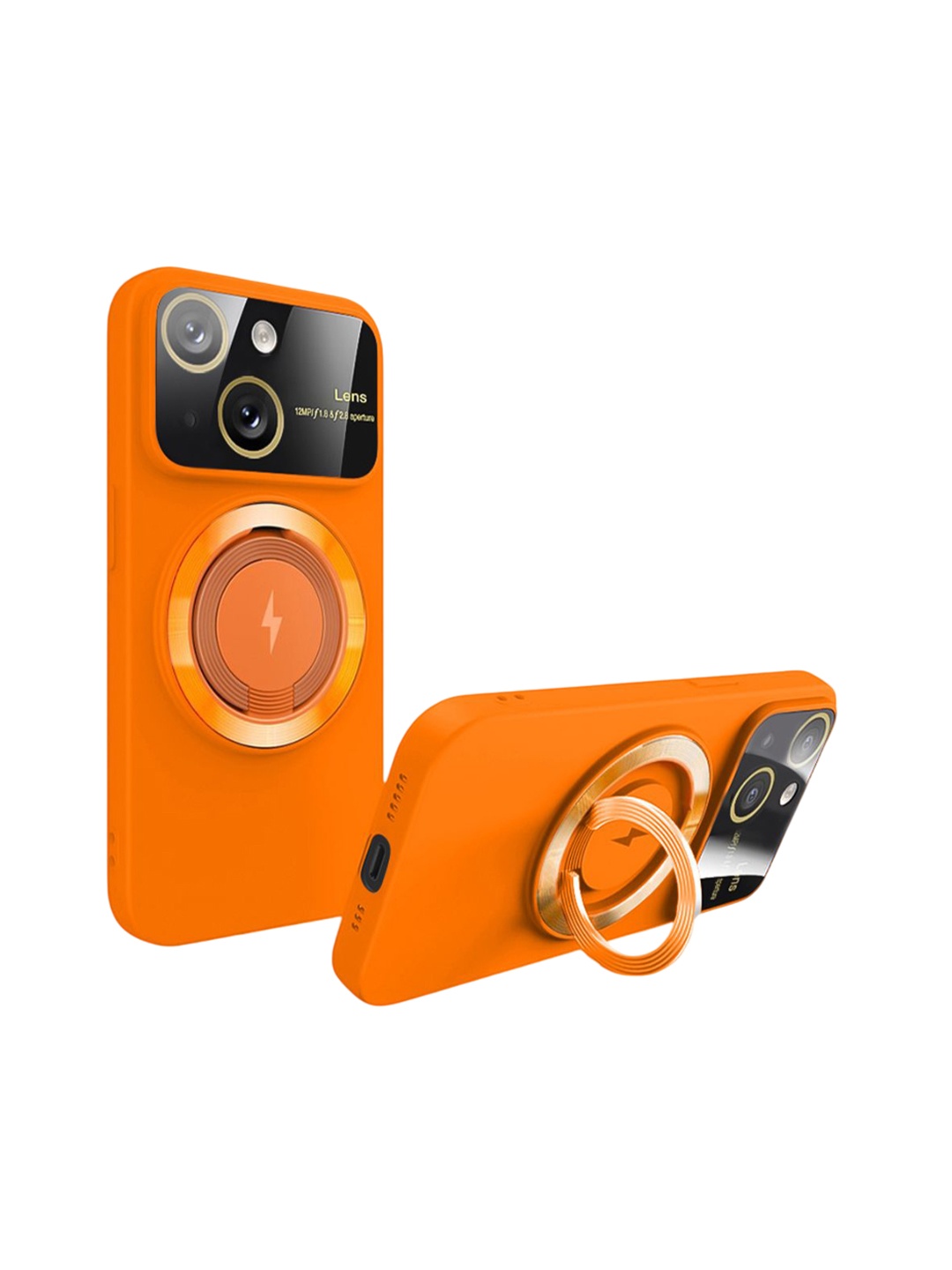 

QRIOH Solid Printed iPhone 14 Back Case Mobile Accessories, Orange